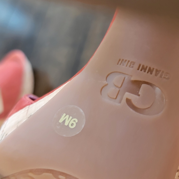 Gianni Bini Platform Heels 70's Vibe Cork and Orange Leather Size 9 - Picture 3 of 4